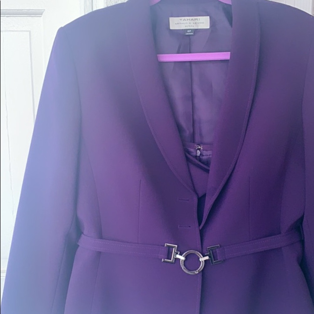 Tahari Deep violet skirt suit